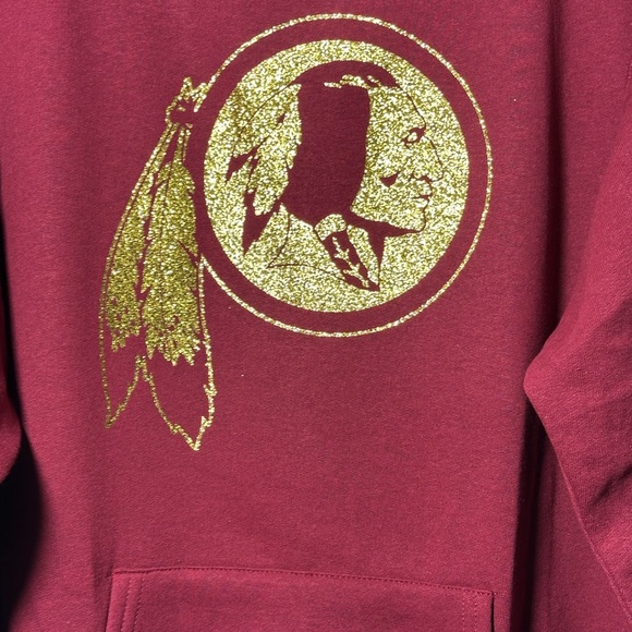 Hanes sweatshirt‎ Burgundy Gold hail RedSkins Washington Football Hoodie L NIB - Picture 12 of 14